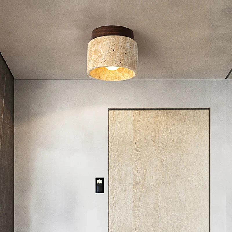 Buijou | Plafonnier en bois et marbre pour intérieurs élégants