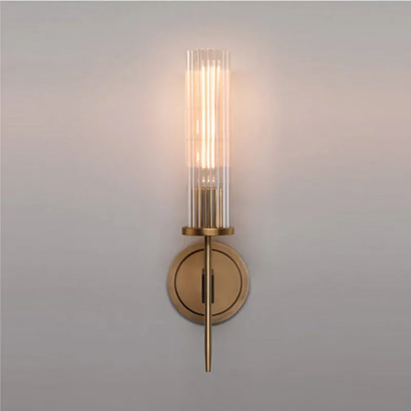 Möni | Applique moderne en verre cannelé et finition cuivre