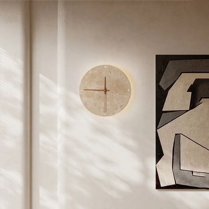 Möni | Lampe murale et horloge en pierre pour un éclairage élégant