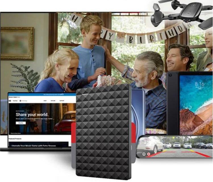 Disque dur externe DataCore 1 To – Ultra-mince, USB 3.0 haute vitesse, compatible Windows/Mac/Linux