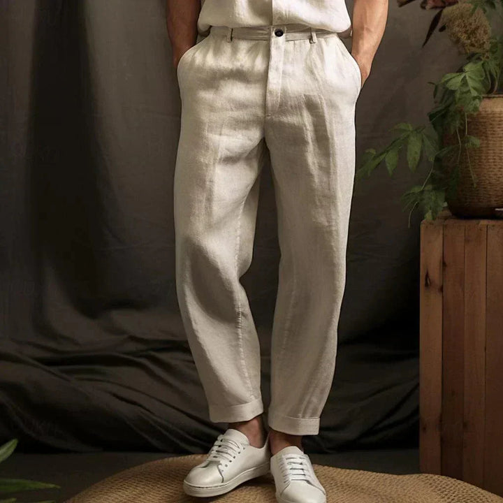 Pantalones casuales de lino para hombre | Estilo veraniego y comodidad ligera 