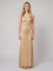 Vestido de noche largo y acampanado para mujer, adornado con perlas | Vestido de ceremonia sin mangas con escote en V pronunciado, ideal para las fiestas de Navidad | Modelo largo y forrado