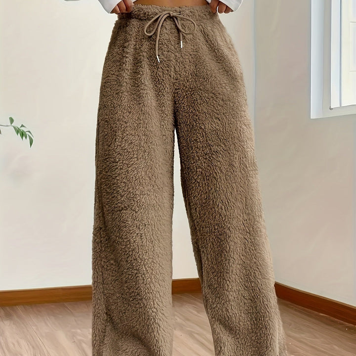Pantalon de Détente Femme à Jambes Larges | Confort & Chaleur Sherpa