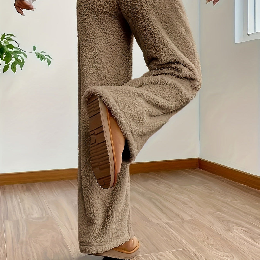 Pantalon de Détente Femme à Jambes Larges | Confort & Chaleur Sherpa