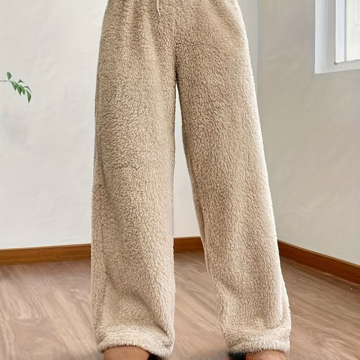 Pantalon de Détente Femme à Jambes Larges | Confort & Chaleur Sherpa