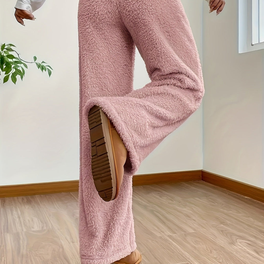 Pantalon de Détente Femme à Jambes Larges | Confort & Chaleur Sherpa
