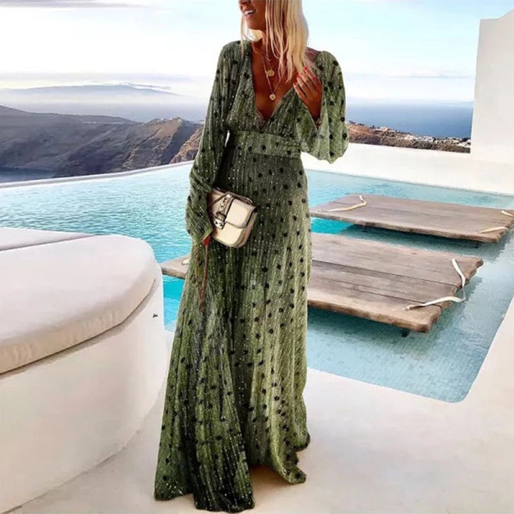 Alice | Robe Longue Élégante à Pois pour un Look Chic et Féminin
