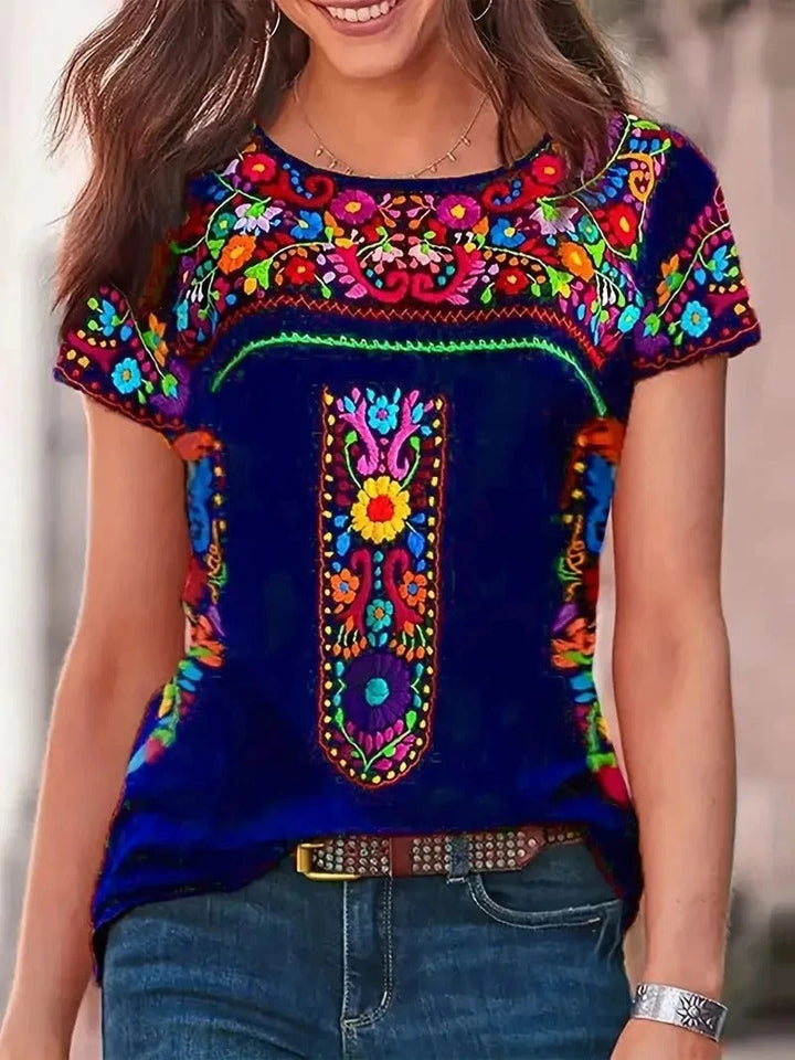 Birdie | T-shirt à manches courtes en coton doux avec encolure ronde, style décontracté