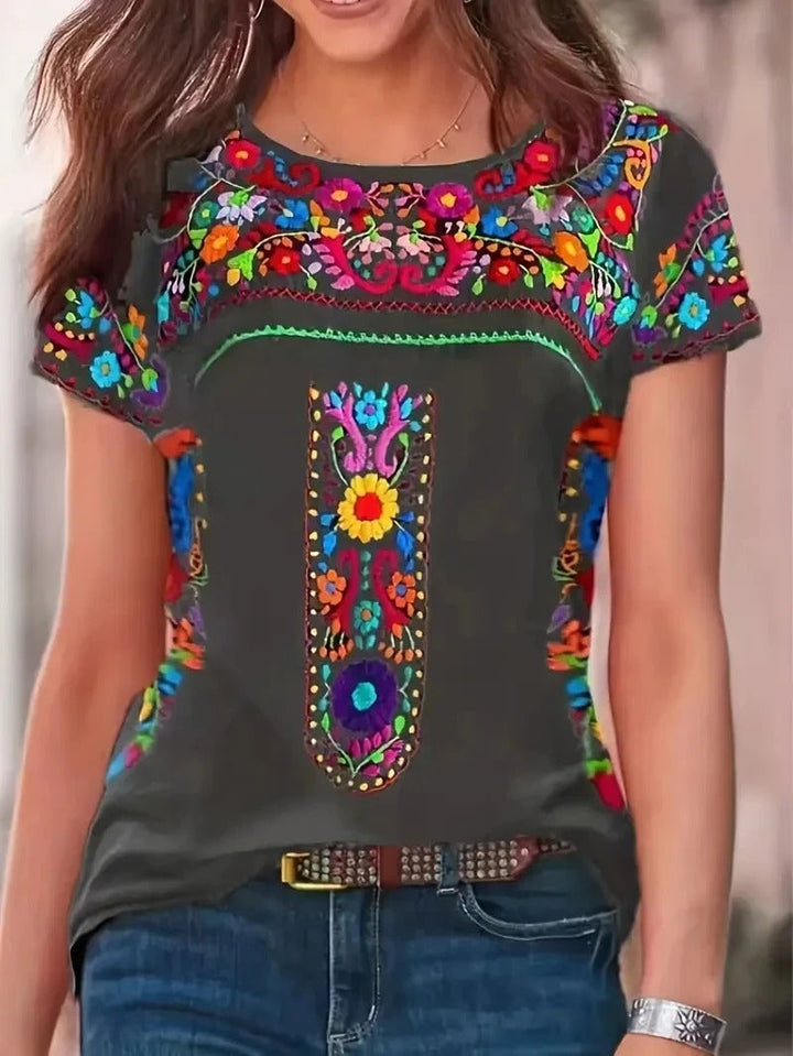 Birdie | T-shirt à manches courtes en coton doux avec encolure ronde, style décontracté