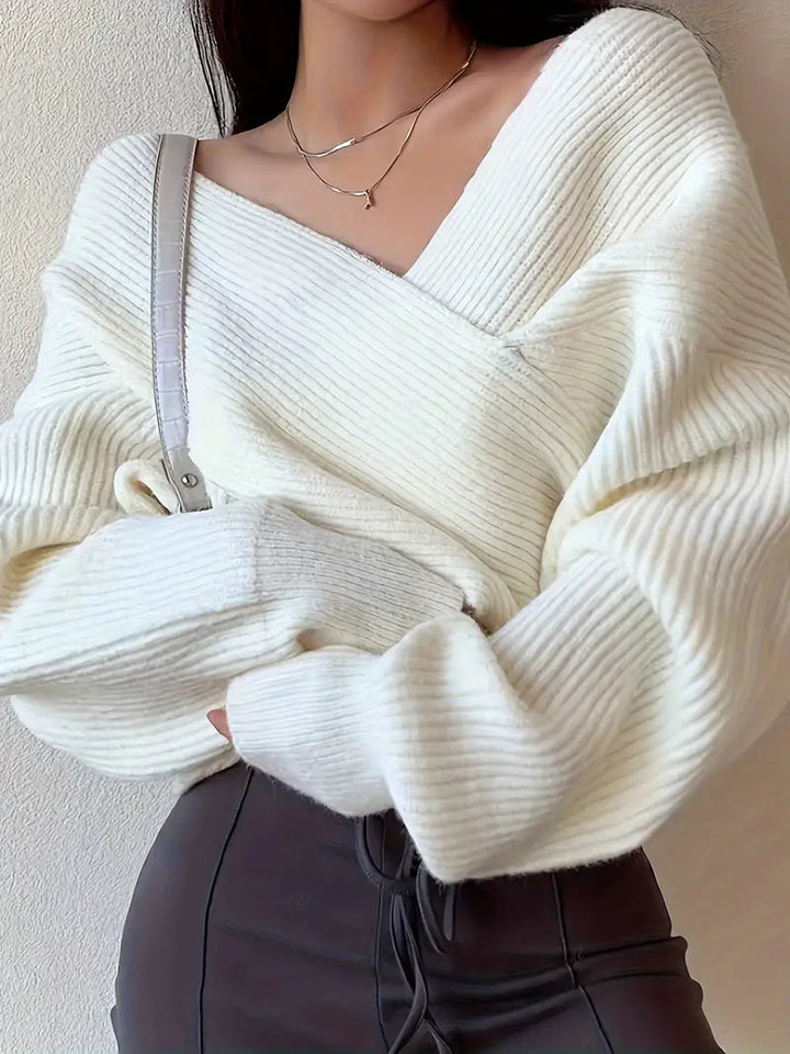 Viola | Elegante maglione incrociato da donna: comfort e stile sofisticato