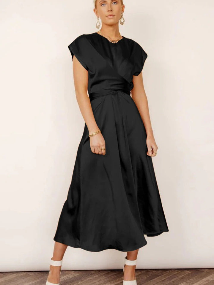 Claire Robe Midi Élégante en Soie pour Femme | Chic & Raffinée