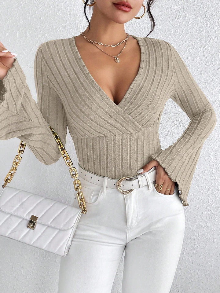 Marian | Top tricoté élégant pour femmes avec décolleté en V - Doux, raffiné & à la mode