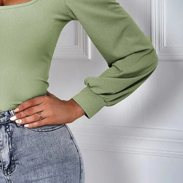 Tinki Haut Élégant pour Femmes | Manches Bouffantes Élégantes et Coupe Flatteuse pour des Occasions Polyvalentes