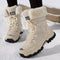 Bottes d'Hiver Fourrées à Lacets pour Femmes