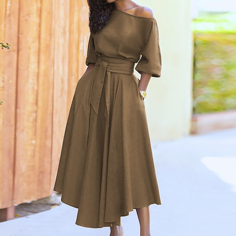 Vera | Robe Élégante avec Ceinture Cintrée | Raffinement & Modernité