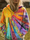 Felpa con cappuccio bohémien trapuntata patchwork da donna