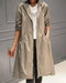 Gabardina larga impermeable con capucha para mujer
