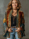 Veste kimono bohème en velours orné avec manches cloches larges