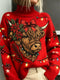 Maglione natalizio da donna con motivo di mucca delle Highlands | Maglione festivo in maglia a collo alto | Maglia fantasia per le feste | Top invernale a maniche lunghe