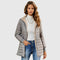 Chaqueta acolchada con capucha para mujer, forrada de sherpa y con puños acanalados