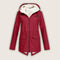 Chaqueta impermeable con capucha para mujer, con forro de borreguito y bolsillos delanteros