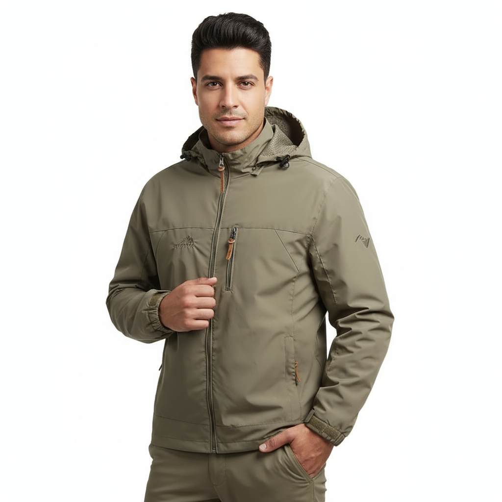 Veste homme déperlante coupe-vent oversize avec capuche et poches