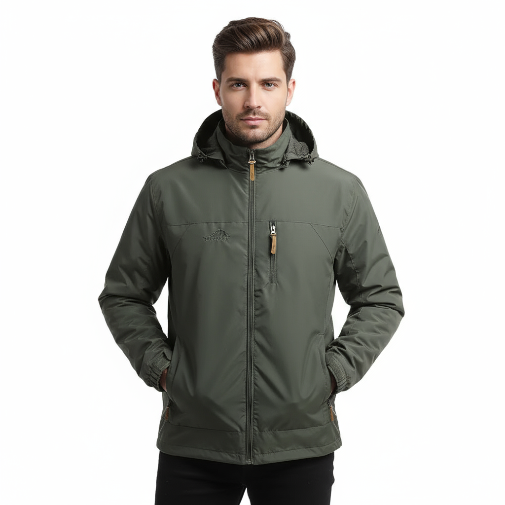 Veste homme déperlante coupe-vent oversize avec capuche et poches