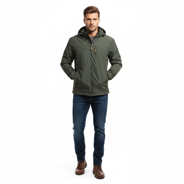 Veste homme déperlante coupe-vent oversize avec capuche et poches