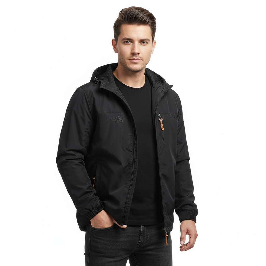 Veste homme déperlante coupe-vent oversize avec capuche et poches